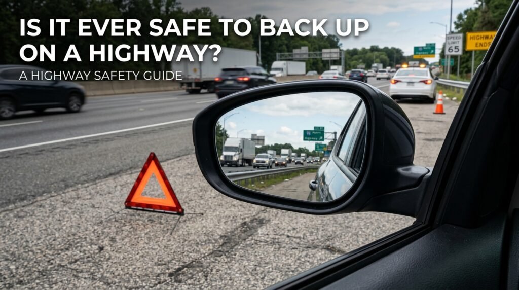 when is it legal to back up on an expressway